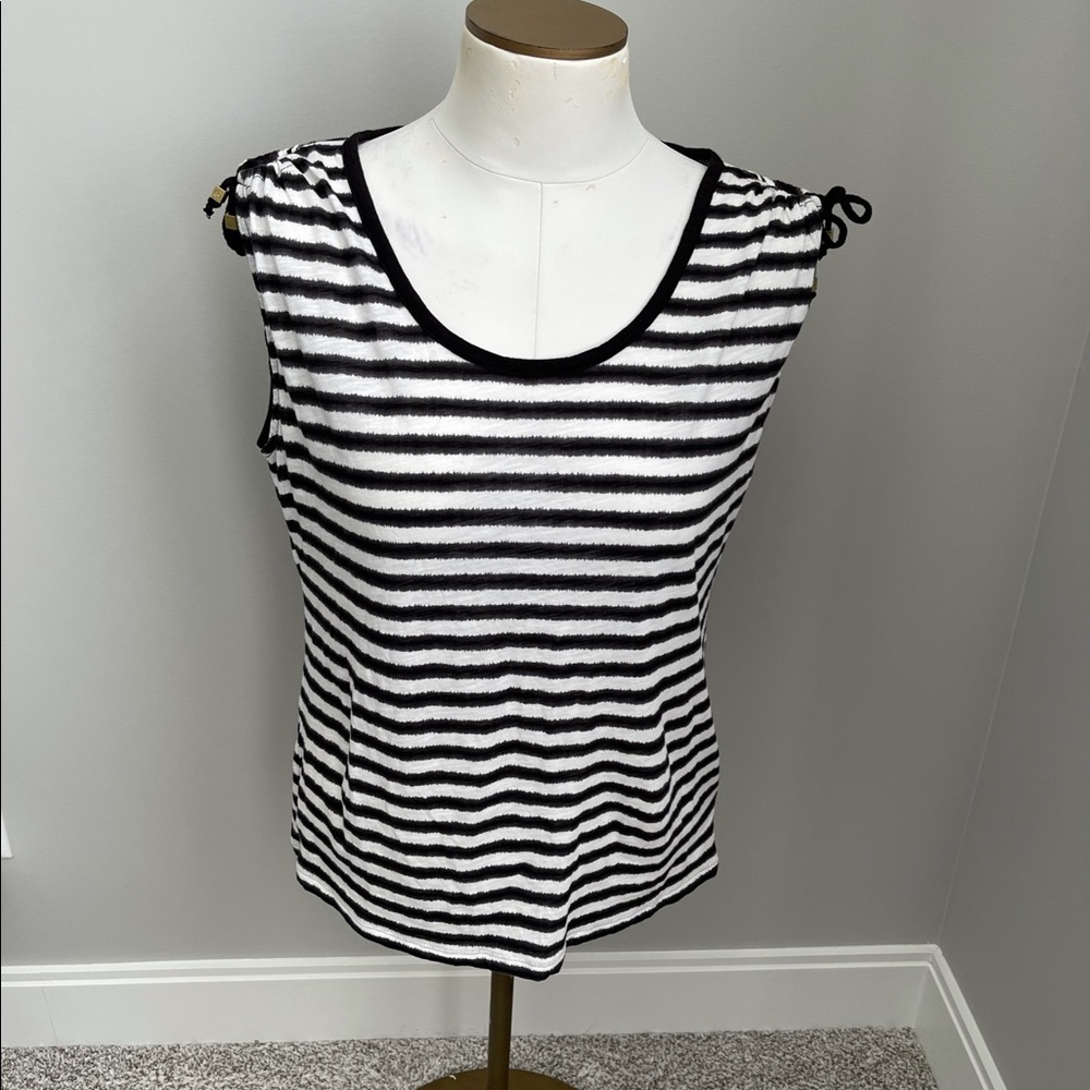 MK Michael Kors Striped Sleeveless Top Size Large